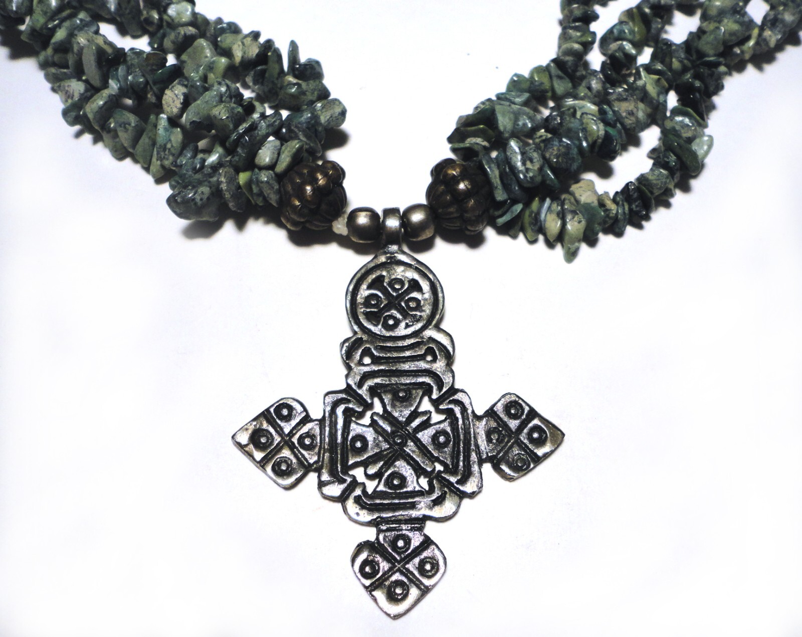 STATEMENT Multi-Strand AMAZONITE GEMSTONE Silver … - image 2