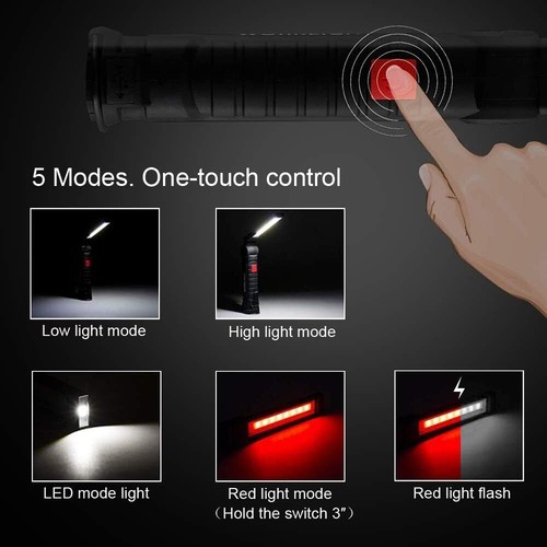 1/2PCS Rechargeable LED Work Light Magnetic Base Bright Mechanic Flashlight Lamp - Picture 2 of 12