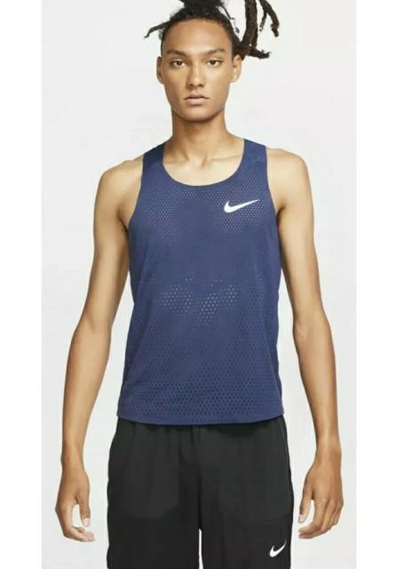 Nike Aeroswift Running Singlet Tank Menâs Size Large Slim Fit Aq5247 Blue for sale online | eBay