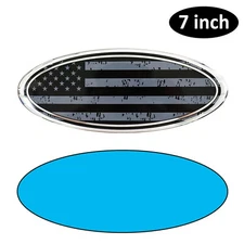 7" American Flag Front Grille Rear Tailgate Oval Emblem for Ranger F-150 F-250