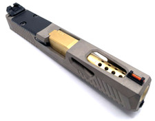 HTA Glock 19 Gen 1-3 Nickel W3 Reaper Slide Trijicon RMR Gold TiN Ported Barrel