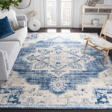 SAFAVIEH Brentwood Collection BNT865A Ivory / Navy Rug