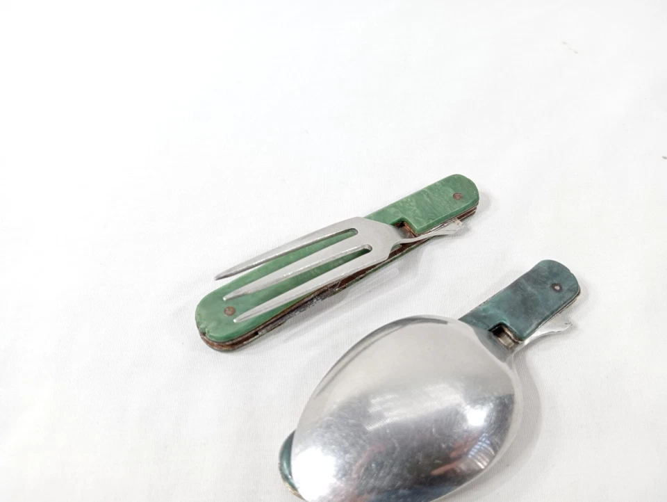 Tourist Set USSR Folding Fork And Spoon Opener Travel Camping Soviet Vintage - Image 4 of 4