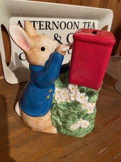 Peter Rabbit Money box Adorable Posting Letter Collectable 7’ Very Fair Price