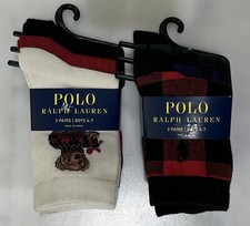 6-Pair Polo Ralph Lauren Boys 4-7 Socks Cotton Made in Korea