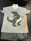 Carter's Boy's 2 Piece Short Sleeve Tee and Shorts Dinosaur 4T