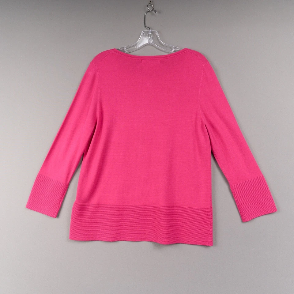 Foxcroft Sweater Women’s M Pink Rayon Blend Scoop Neck Long Sleeve - Image 3 of 4