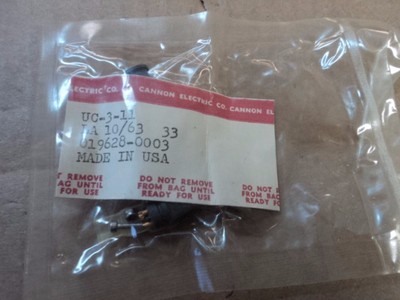 LOT OF 10 EA NOS CANNON CONNECTOR FOR MISC AIRCRAFT P/N: UC3-11  ORIGINAL PACKS