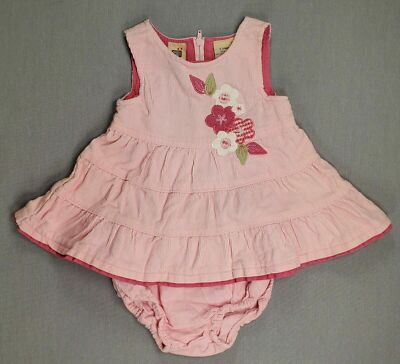 Baby Girl Clothes Faded Glory 3-6 Month Corduroy 2Pc Jumper Dress  W/Bloomers