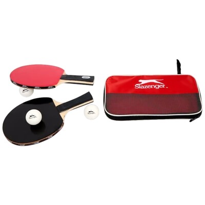 Slazenger Tischtennisset 6-tlg.   2 Schläger, 3 Bälle & Tasche   Outdoor/Indoor