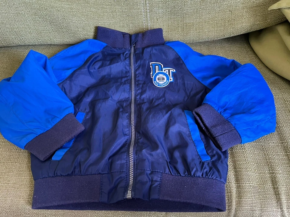sehr stylische leichte Kinderjacke Bomberjacke Junge Blau Gr. 86/92