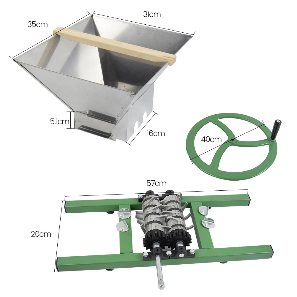 Fruit Crusher Antique Grape Wine Vintage Grinder Roller Crank Press