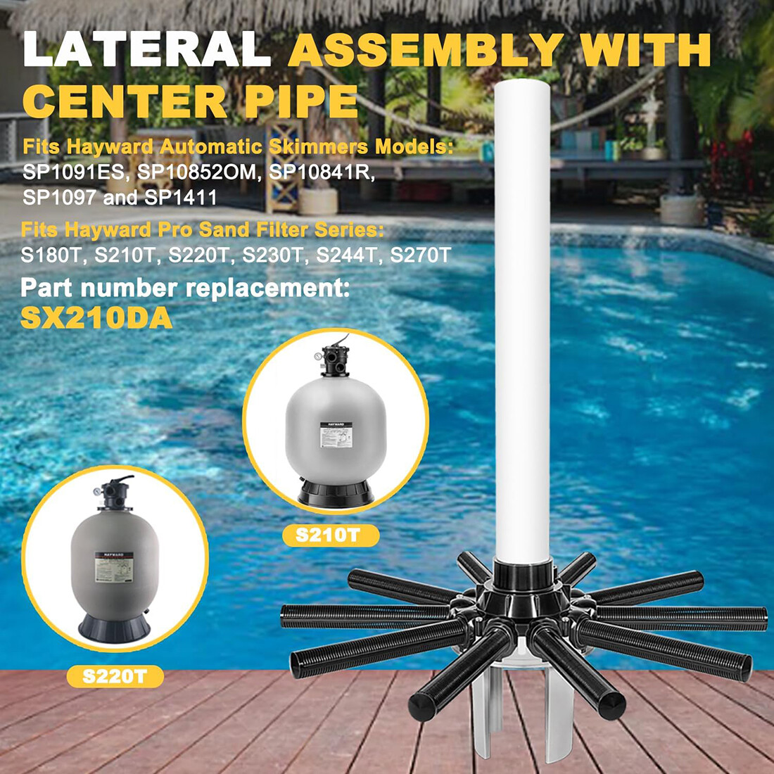 3本セット　9月新製品ハイドロ　2025年製　新品　#6 ブレードリターンホース SX210DA Lateral Assembly With Center Pipe for Hayward Pro Sand