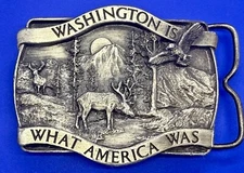 Washington State What America Was Vintage 1981 Belt Buckle by Siskiyou.