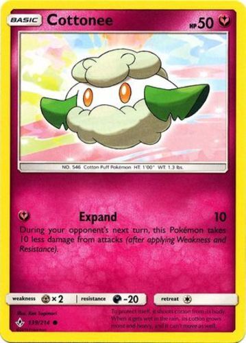 Pokemon Cottonee - 139/214 - Common NM-Mint Unbroken Bonds