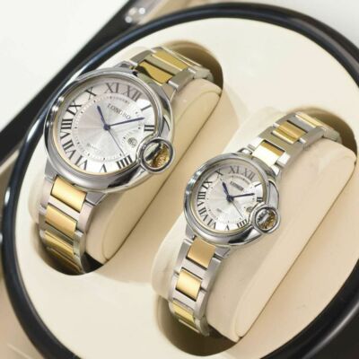x Paar 2er Set Armbanduhren Longbo 80771g Herren Damen Quarz Zweifarbig Gold lac