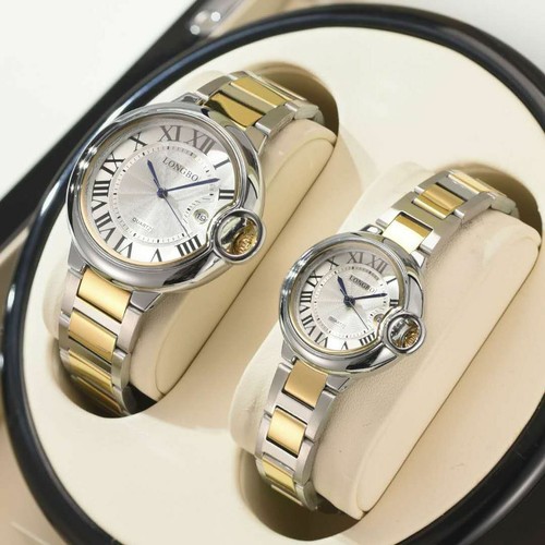 Coppia Set 2 Orologi Da Polso Longbo 80771g Uomo Donna Quarzo Bicolore Oro  lac | eBay