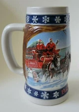 1995 Budweiser Holiday Beer Stein “Lighting the Way Home” Clydesdale Collectible