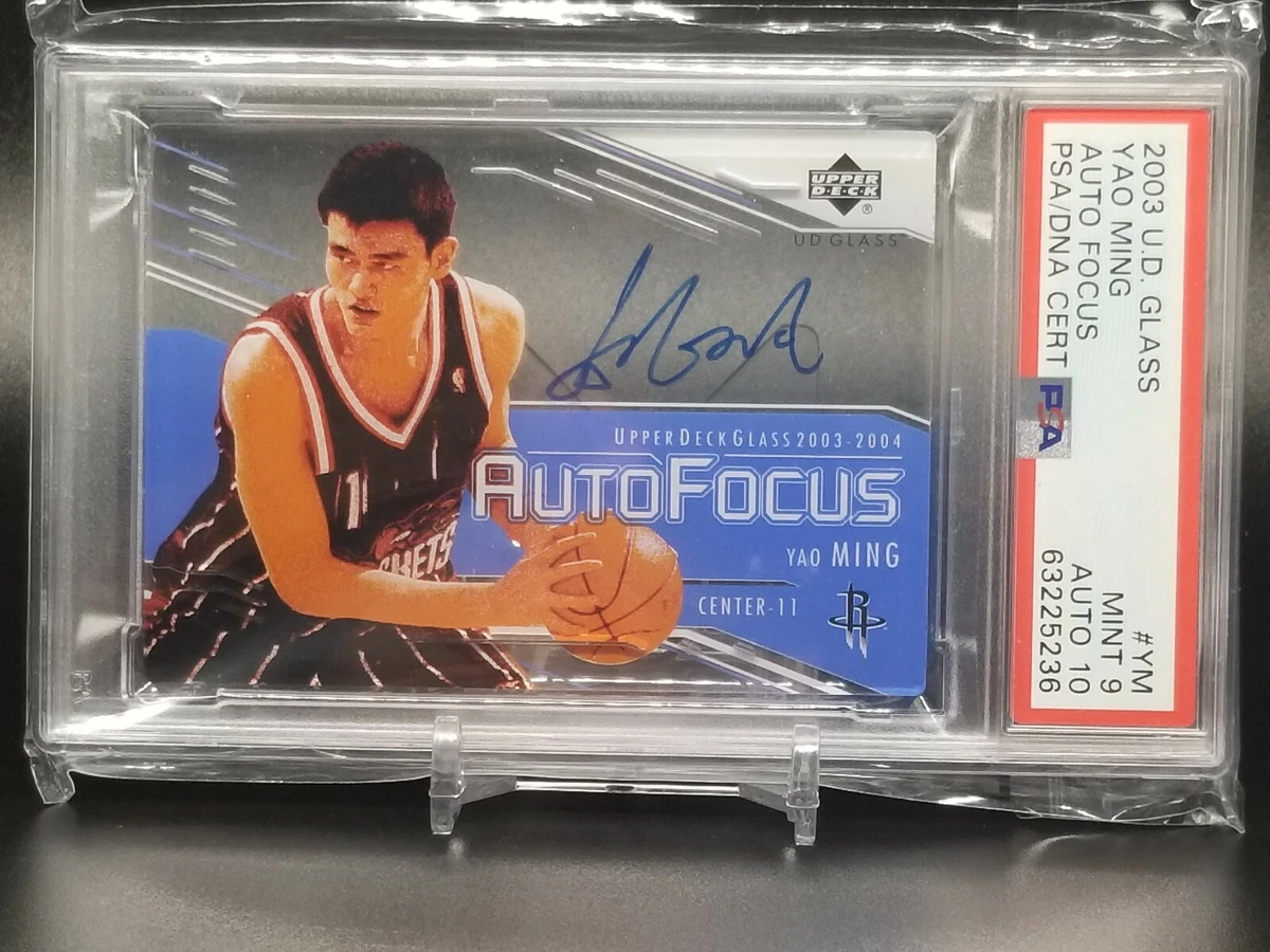 2003 U.D Glass #YM Yao Ming Focus PSA 9 AUTO 10 MINT POP 1 HOUSTON ROCKETS