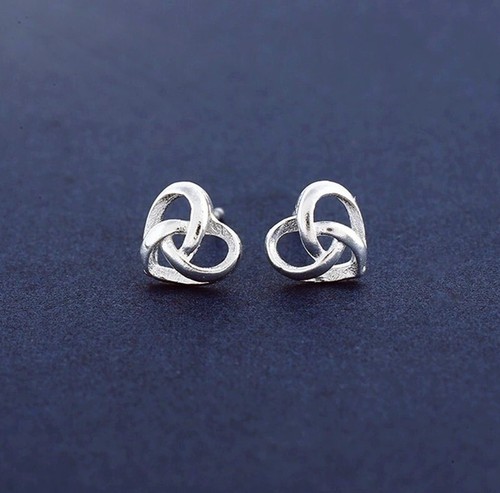 925 Sterling Silver Stunning Swirl Heart Stud Earrings Womens Girls Jewellery UK