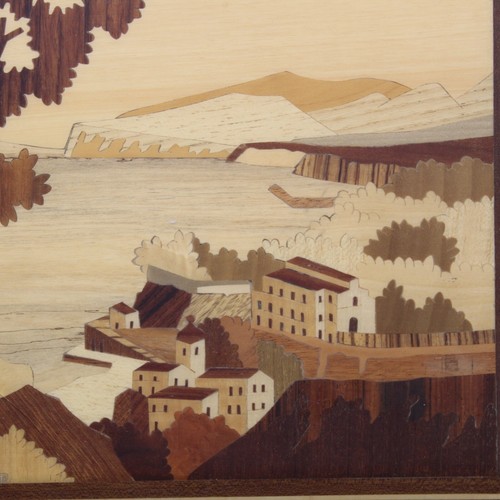 Scena paesaggio intarsiato legno intarsiato decorazione arte parete quadro legno Sorrento Italia - Foto 7 di 11