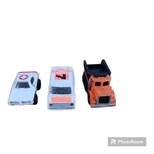 Lot of 3 Vintage Micro Machines Medic Ambulance Dump truck Galoob 1980's - Picture 2 of 5