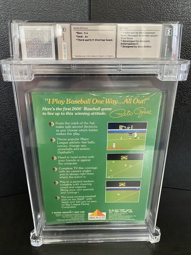 Sealed WATA 9.4 Pete Rose Baseball 1988 Atari 2600 7800 Graded Video Game Reds - Picture 4 of 12