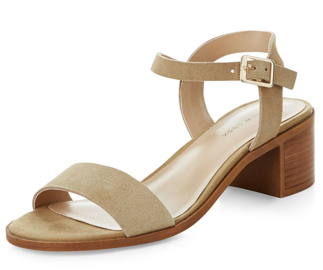 WOMENS PLUS SIZE 43 NEW LOOK BEIGE REAL LEATHER SUEDE