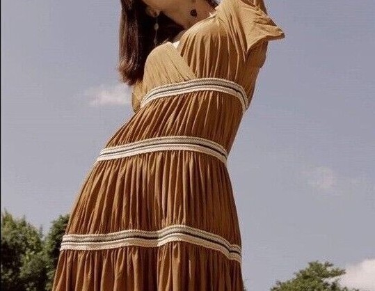 Zara Studio Limited Edition Maxi Brown Flowing Dress Size