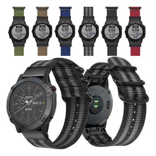 Quick Fit in tessuto Nylon Cinturino Orologio Band per Garmin Fenix 6/6X  PRO 5/5X Plus | eBay