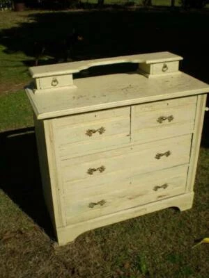 Vintage 6 Draw Country Style Dresser Painted Aged Solid Timber