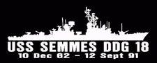 USS SEMMES DDG 18 Silhouette Decal U S Navy USN Military