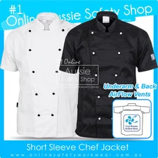UNISEX CHEF JACKET RESTAURANT THREE WAY AIR FLOW SHORT SLEEVE UNIFORM
