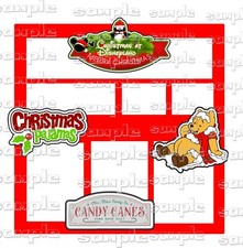 Disney Christmas Signs overlay 12 x 12 with Scrapbook Paper Pieces, Die cuts