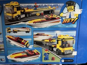 LEGO CITY 4643 Power Boat Transporter 100% Complete w/ Minifigs, Box, Manuals!