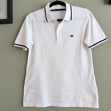 Dior Bee Polo Shirt White Black Trim Cotton Short Sleeve Men  s Size S Italy