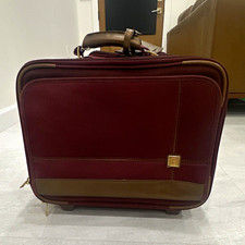 DVF Burgundy Carry-On Luggage 19"-22" Soft-Sided Nylon Rolling Wheels Solid