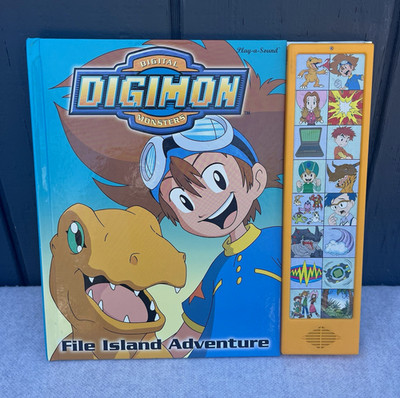 Digimon File Island Adventure Play-a-Sound Hardcover Book Kids Toy Sounds Work