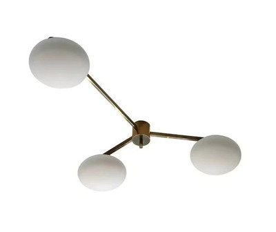 3 Leuchten Kugel Stilnovo Mid Century Messing Sputnik Kronleuchter Leuchte