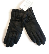 Black Leather Winter Gloves Womens XS/S A New Day 3M Thinsulate Touch Screen