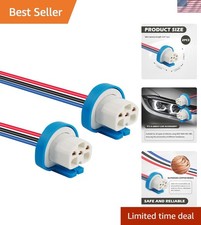 2PCS Headlight Wiring Harness,9007 9004 HB1 HB5 3 Pin Ceramic Headlight Connecto