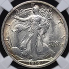1916 WALKING LIBERTY HALF DOLLAR NGC MS 62 LUSTROUS AND FROSTY WHITE WITH A