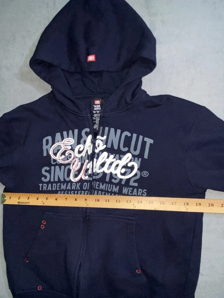 Ecko Unltd для мальчиков средний размер (10/12?) Толстовка с капюшоном на молнии свитер толстовка темно-синий  - Изображение 3 из 4