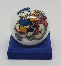 Baby Donald Duck 1" Glass Logo Marble w/ Colored Stand