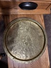 12 Inch Antique Middle Eastern Engraved Brass Tray — photo 2