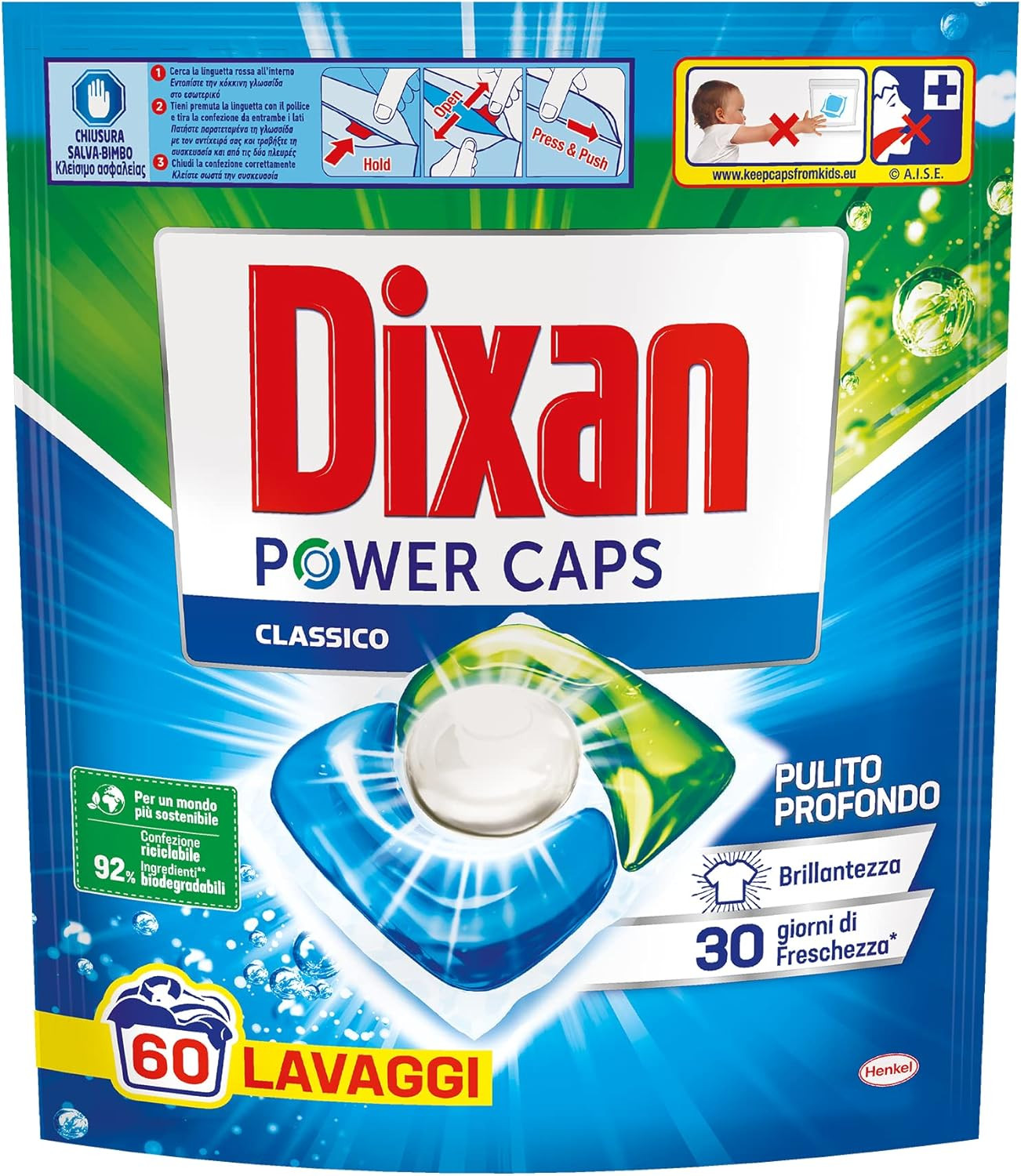 Power Caps Classico 60 Lavaggi | Detersivo Lavatrice Capsule Offerta