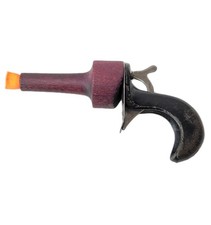 Vintage Cast Iron Clicker Gun Pistol Toy Wood Barrel Stevens Rare Derringer Cap