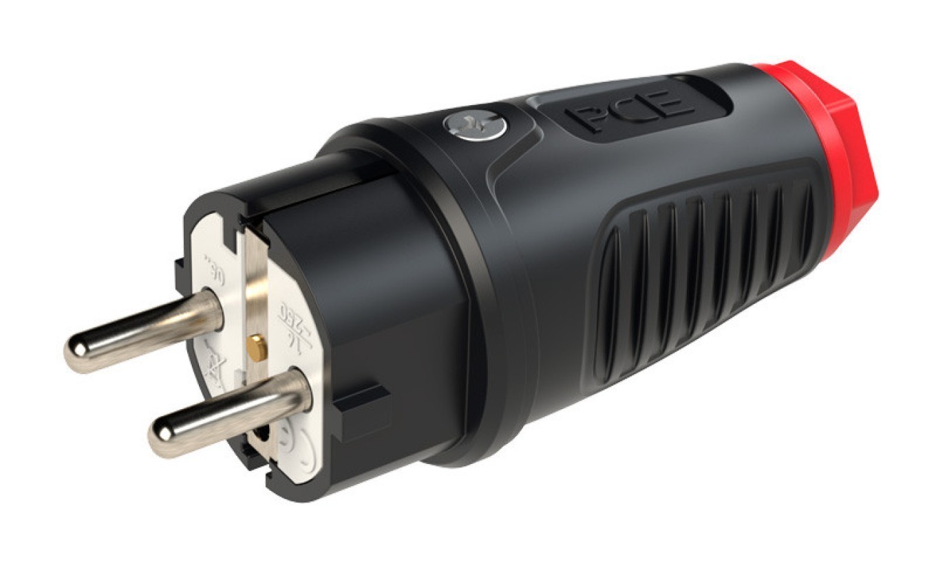 Rubber plug 16A 2P + Z 230V UNI-SCHUKO IP54 TAURUS2 0521-sr