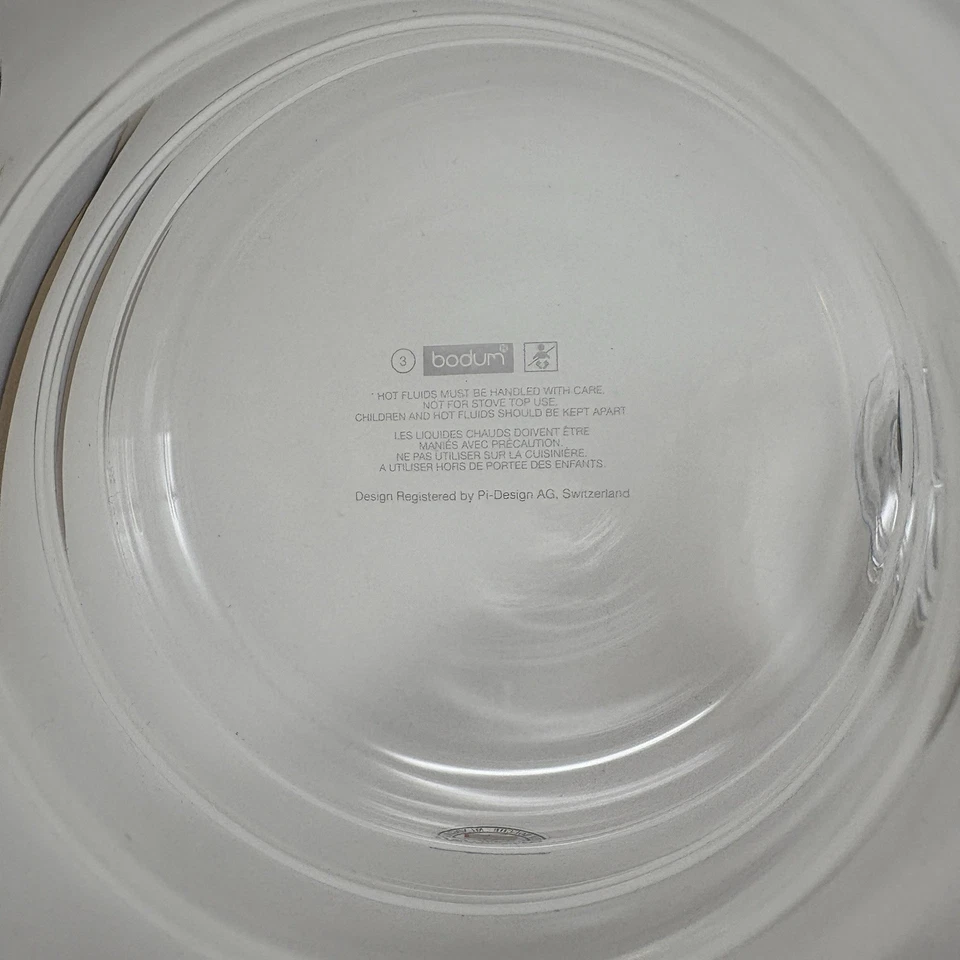 Vintage Bodum Mouth-Blown Glass Coffee Pitcher w Lid and Handle Hot & Cold 20 oz - Image 3 of 4