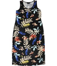 Fox & Royal Womens Side Slits Maxi Dress, Black, Plus Size, 2X